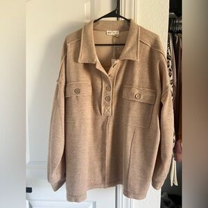 *NWT* New In Women’s Beige Button-Up Knit Sweater
